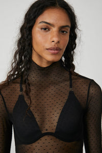 Thumbnail for On The Dot Layering Mock Neck Black, Tops Blouses by Free People | LIT Boutique