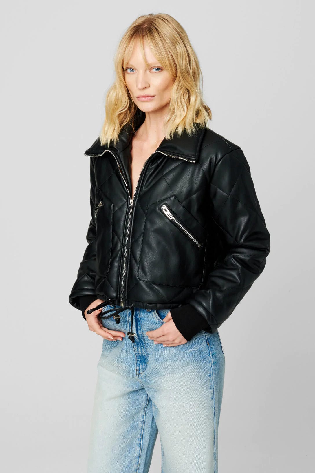 On The Rise Vegan Leather Bomber Jacket, Jacket by Blank NYC | LIT Boutique