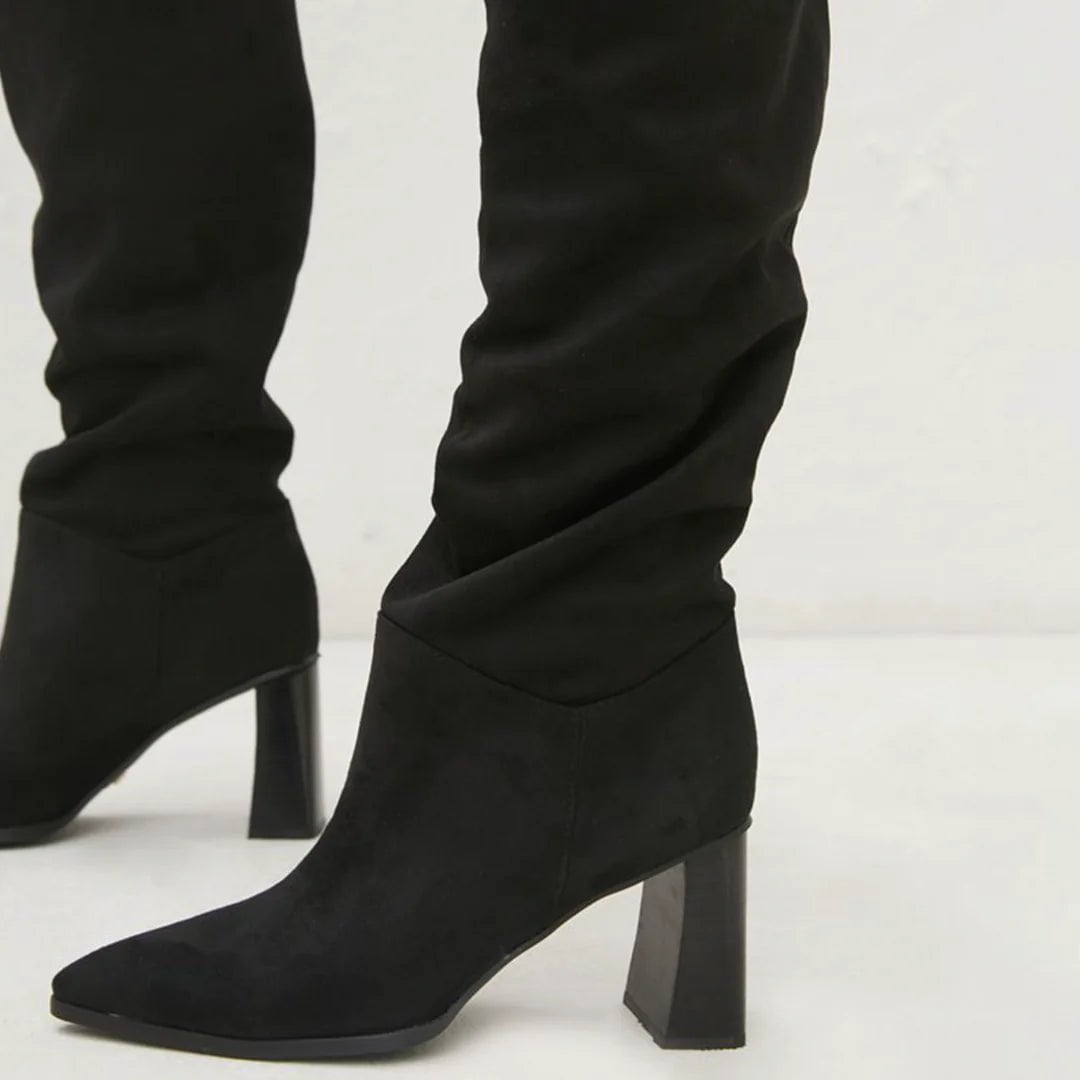 Phelps Knee High Suede Boot Black, Shoes by Billini Shoes | LIT Boutique