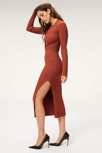 Thumbnail for Polo Midi Dress Brick, Dress by Good American | LIT Boutique