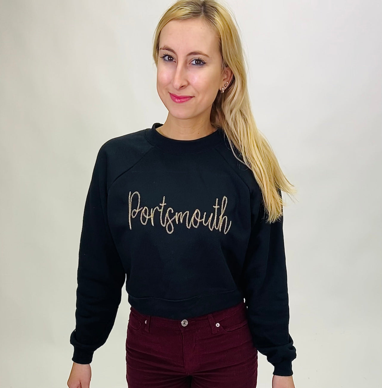 Portsmouth B&C Crewneck Sweater Black, Sweater by TownPride | LIT Boutique