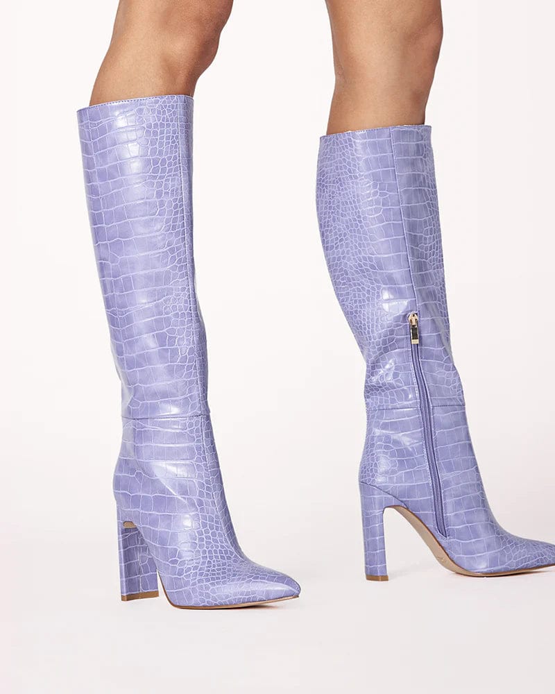 Rasana Croc Knee High Boot Amethyst, Shoes by Billini Shoes | LIT Boutique
