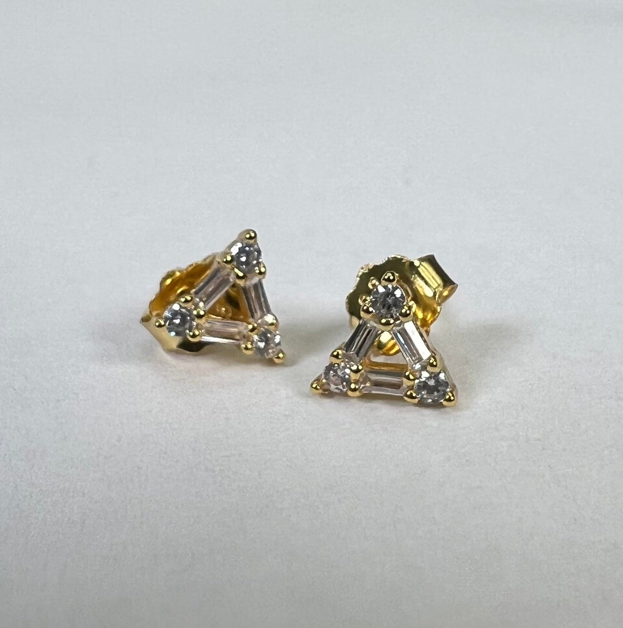 Regan Triangle Baguette Studs 14k Gold, Earring by LX1204 | LIT Boutique