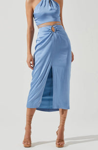 Thumbnail for Robin Cut Out Midi Skirt Blue, Skirt by Astr | LIT Boutique