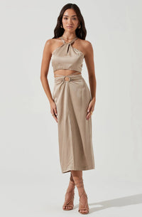 Thumbnail for Robin Cut Out Midi Skirt Khaki, Skirt by ASTR | LIT Boutique