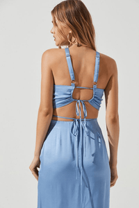 Thumbnail for Robin Halter Crop Top Blue, Tops Blouses by Astr | LIT Boutique