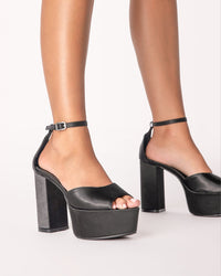 Thumbnail for Romara Platform Black Satin, Shoes by Billini Shoes | LIT Boutique