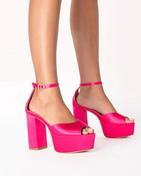 Thumbnail for Romara Platform Raspberry Satin, Shoes by Billini Shoes | LIT Boutique