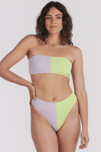 Thumbnail for Romi Colorblock Mid Rise Bikini Bottom Multi, Swim by Charlie Holiday | LIT Boutique