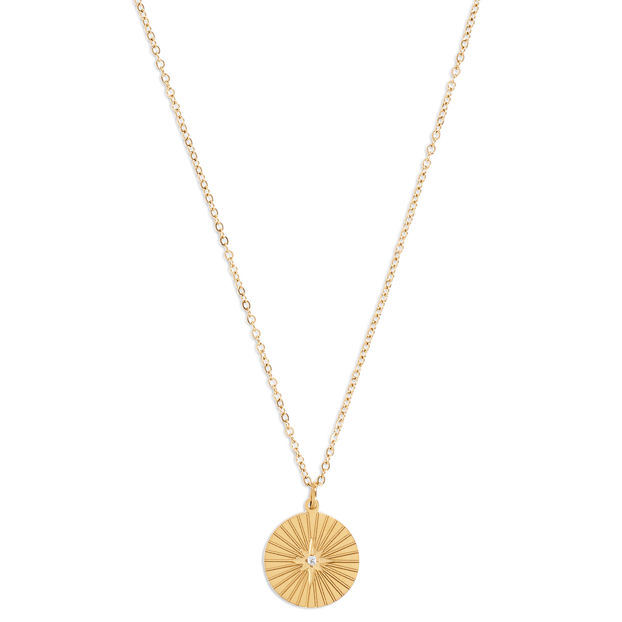 Rue Sunburst Disc Necklace Gold, Necklace by Ellie Vail | LIT Boutique