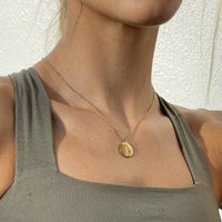 Thumbnail for Rue Sunburst Disc Necklace Gold, Necklace by Ellie Vail | LIT Boutique