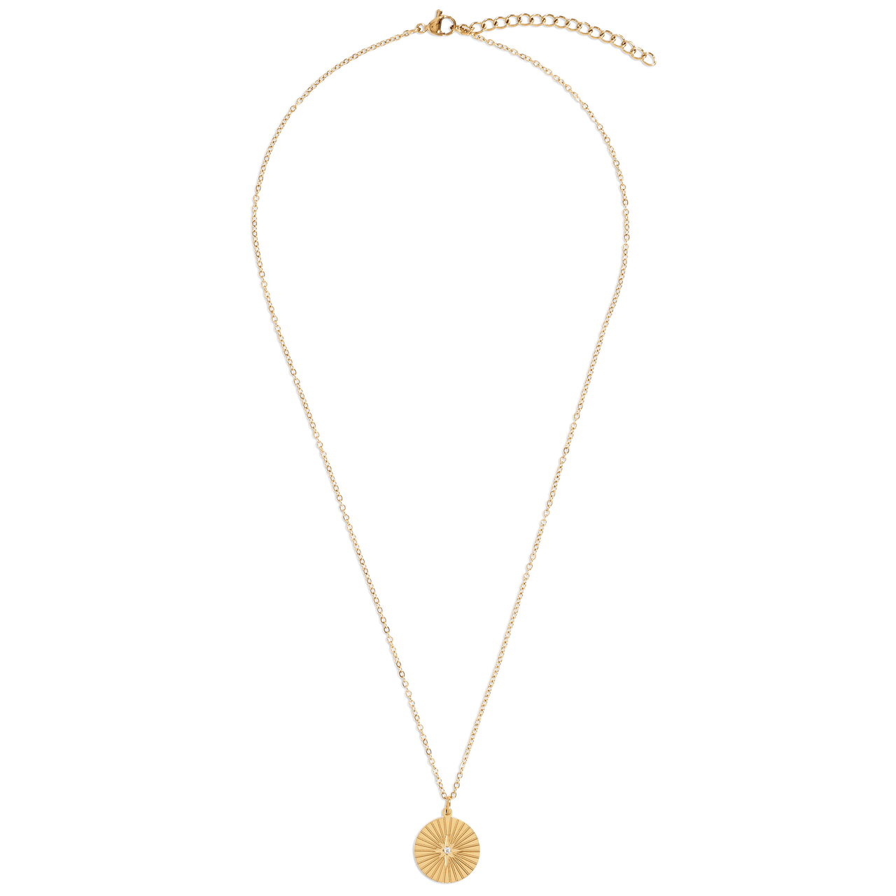 Rue Sunburst Disc Necklace Gold, Necklace by Ellie Vail | LIT Boutique