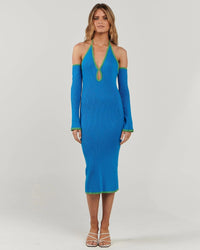 Thumbnail for Sandy Knit Midi Dress Blue/Green, Dress by Charlie Holiday | LIT Boutique