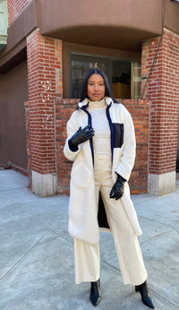 Thumbnail for Selina Long Sherpa Contrast Jacket Cream, Coat Jacket by RD Style | LIT Boutique