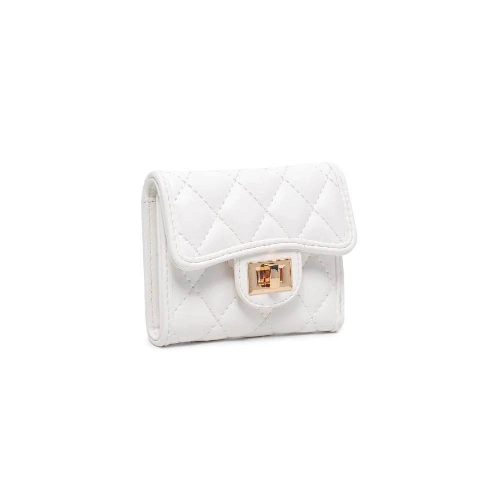 Shantel Quilted Wallet White, Bag by Urban Expressions | LIT Boutique