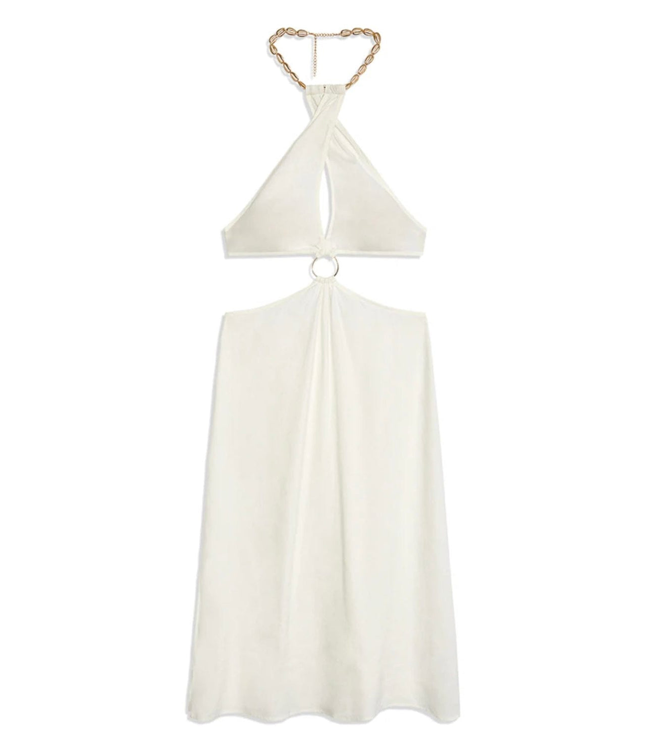 Shell Chain Halter Midi Dress Off White, Dress by We Wore What | LIT Boutique