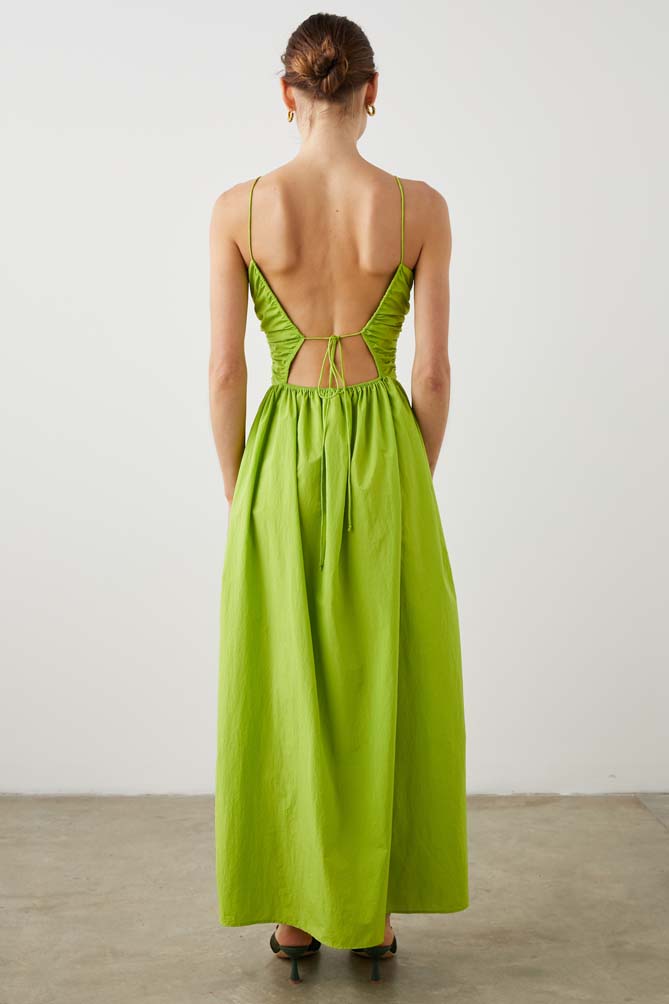 Silvia Cut Out Maxi Dress Banana Leaf, Dress by Rails | LIT Boutique