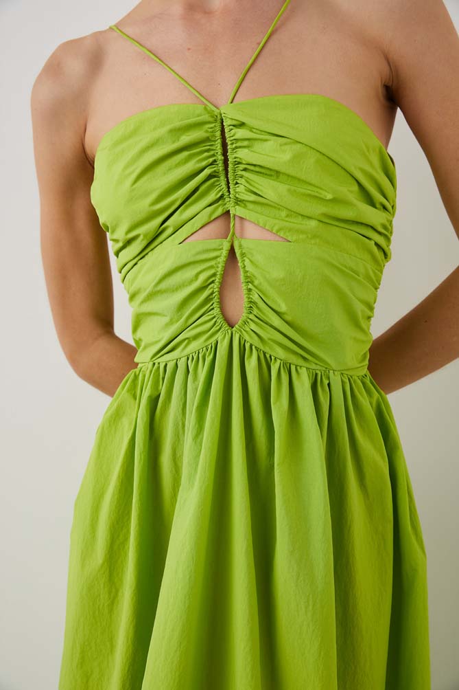 Silvia Cut Out Maxi Dress Banana Leaf, Dress by Rails | LIT Boutique