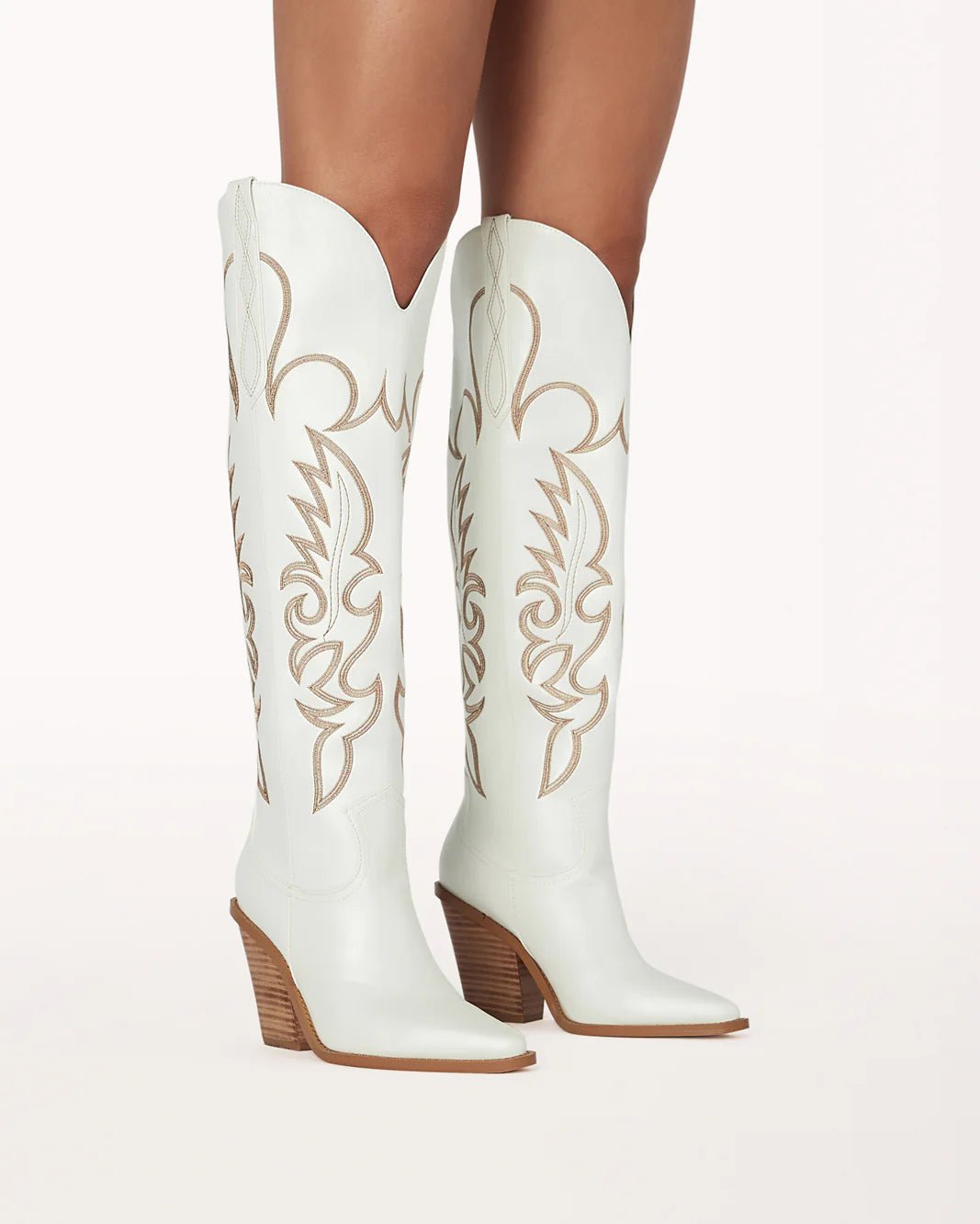 Simone Contrast Cowboy Boot White, Shoes by Billini Shoes | LIT Boutique