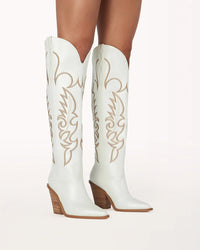 Thumbnail for Simone Contrast Cowboy Boot White, Shoes by Billini Shoes | LIT Boutique