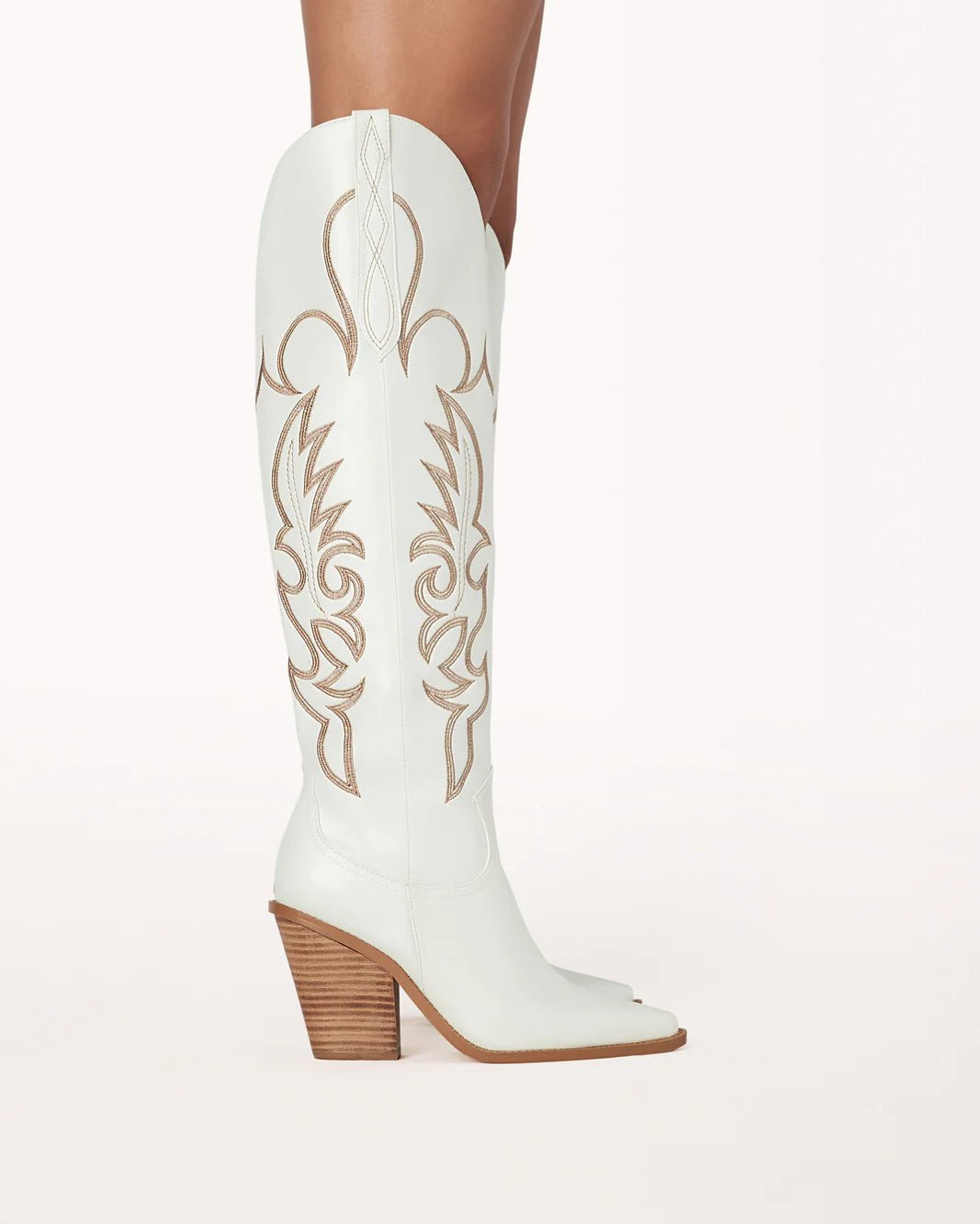 Simone Contrast Cowboy Boot White, Shoes by Billini Shoes | LIT Boutique
