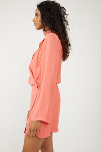 Thumbnail for Simone Wrap Mini Dress Lipgloss, Dress by Free People | LIT Boutique