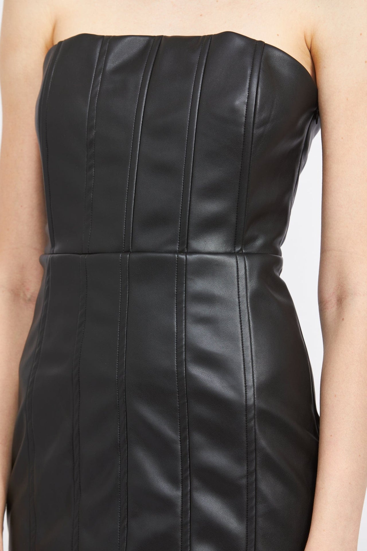 Sloane Vegan Leather Mini Dress Black, Dress by En Saison | LIT Boutique