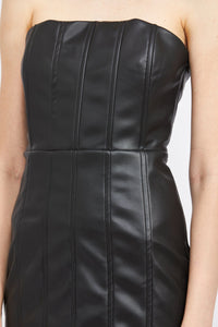 Thumbnail for Sloane Vegan Leather Mini Dress Black, Dress by En Saison | LIT Boutique