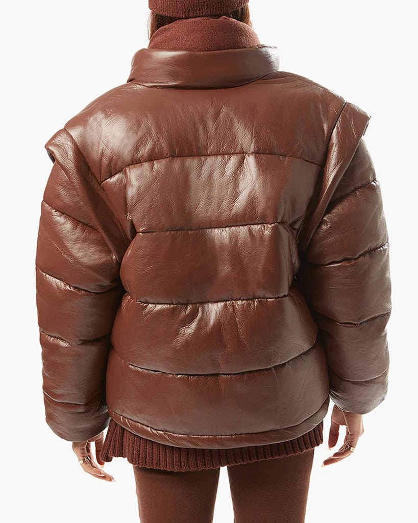 Buy Brown Puffer Jacket, Oversize Leather Puffer Jacket, Oversize Puffer  Jacket Online in India - Etsy