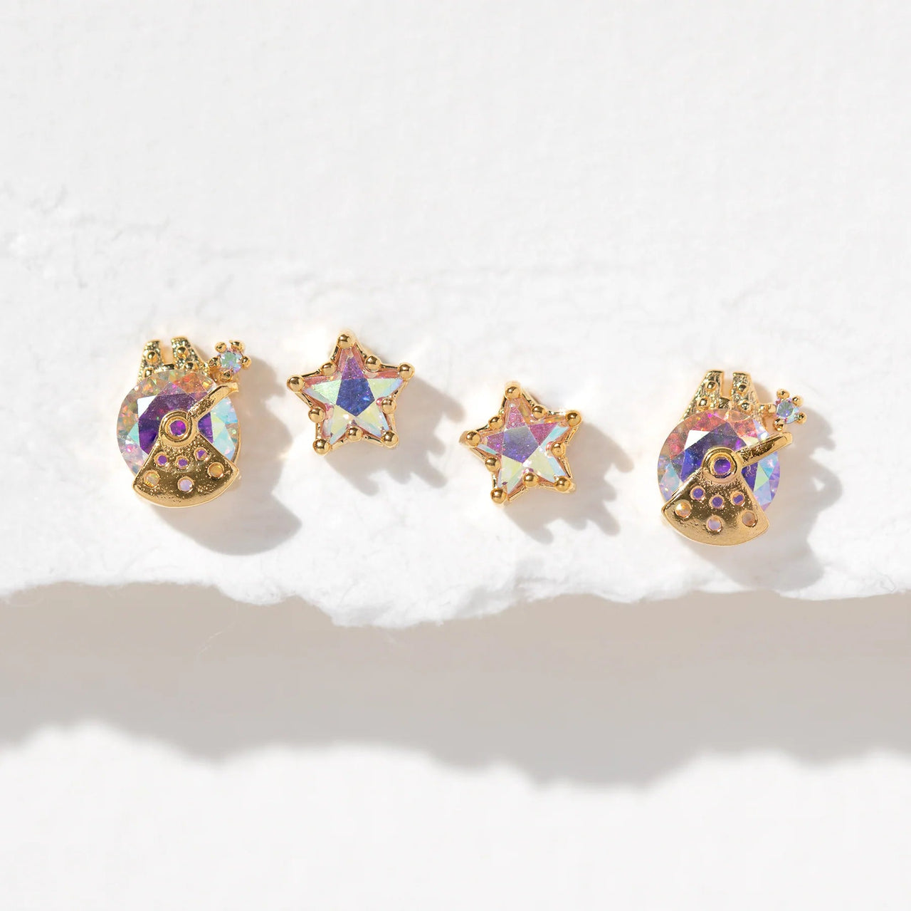 Star Wars Millennium Falcon Gold Set, Earrings by GirlsCrew | LIT Boutique