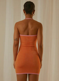 Thumbnail for Stardust Halter Mini Dress Orange, Dress by PepperMayo | LIT Boutique