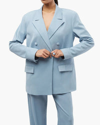 Thumbnail for Stormy Blue Double Breasted Blazer, Blazer Jacket by We Wore What | LIT Boutique