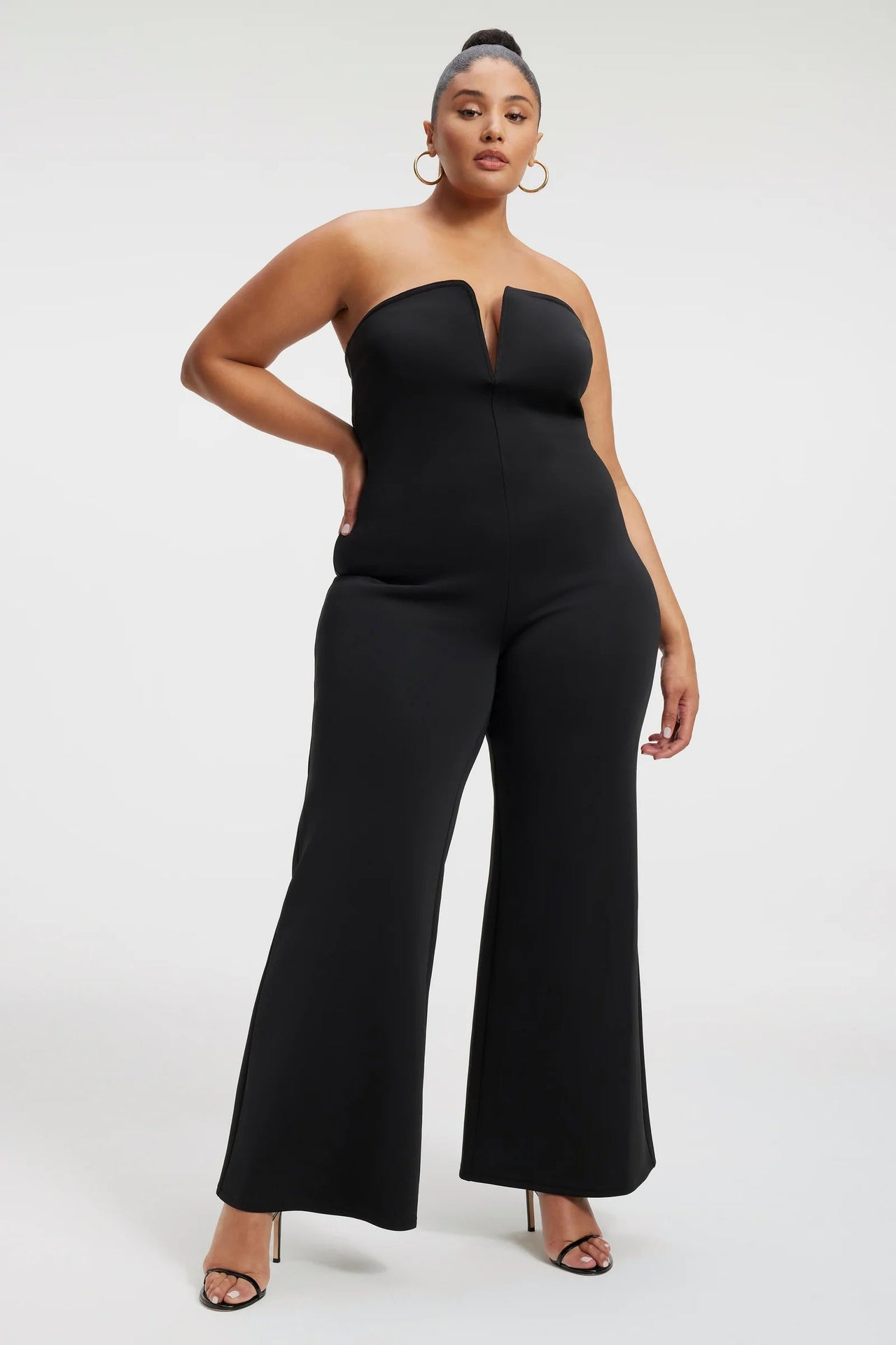 Strapless V Scuba Jumpsuit Black, Dress by Good American | LIT Boutique