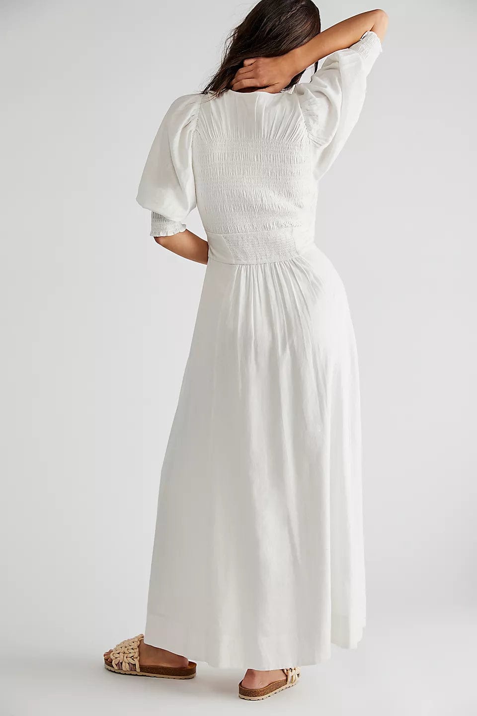 String of Hearts Maxi Dress Bright White, Dress by Free People | LIT Boutique