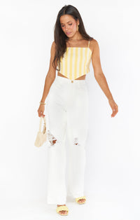 Thumbnail for Sunny Stripe Scarf Top Yellow, Tops Blouses by Show Me Your Mumu | LIT Boutique