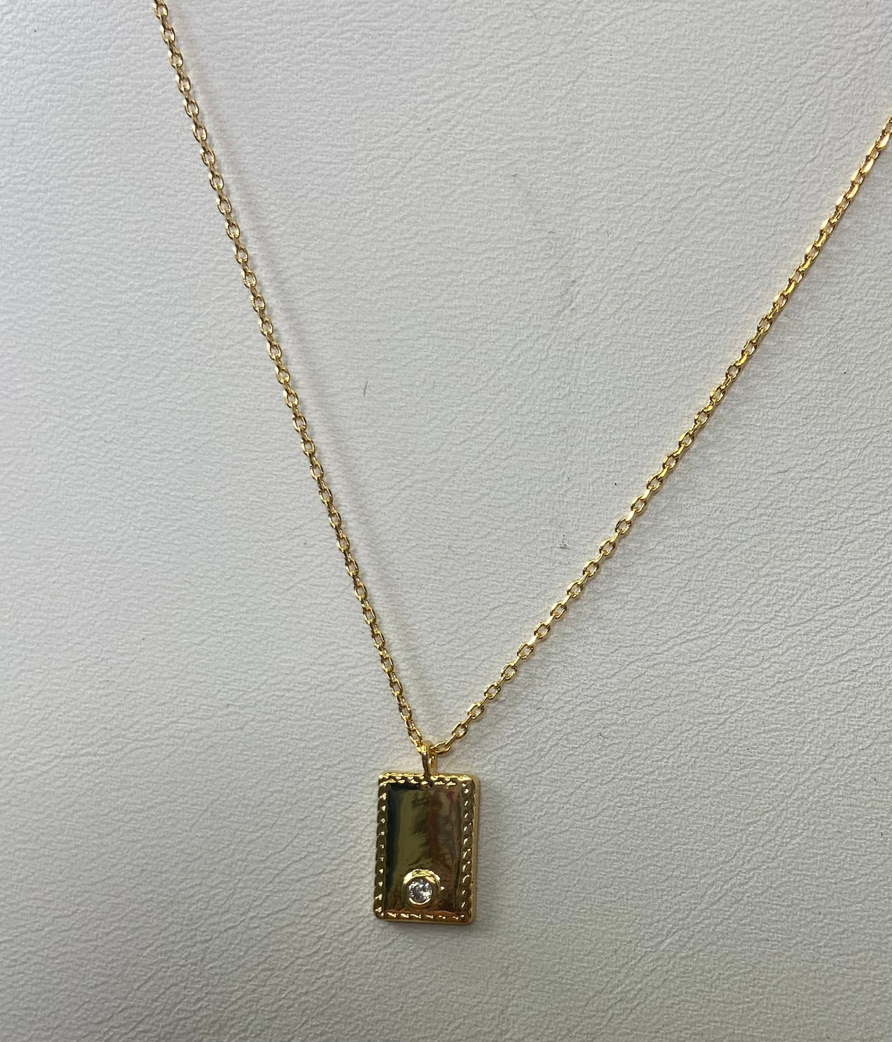 Talia Rectangle Pendant Necklace 14k Gold, Necklace by Secret Box | LIT Boutique