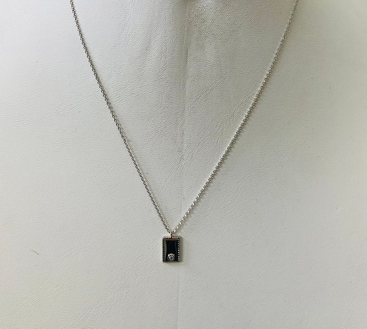 Talia Rectangle Pendant Necklace Silver Dip, Necklace by Secret Box | LIT Boutique