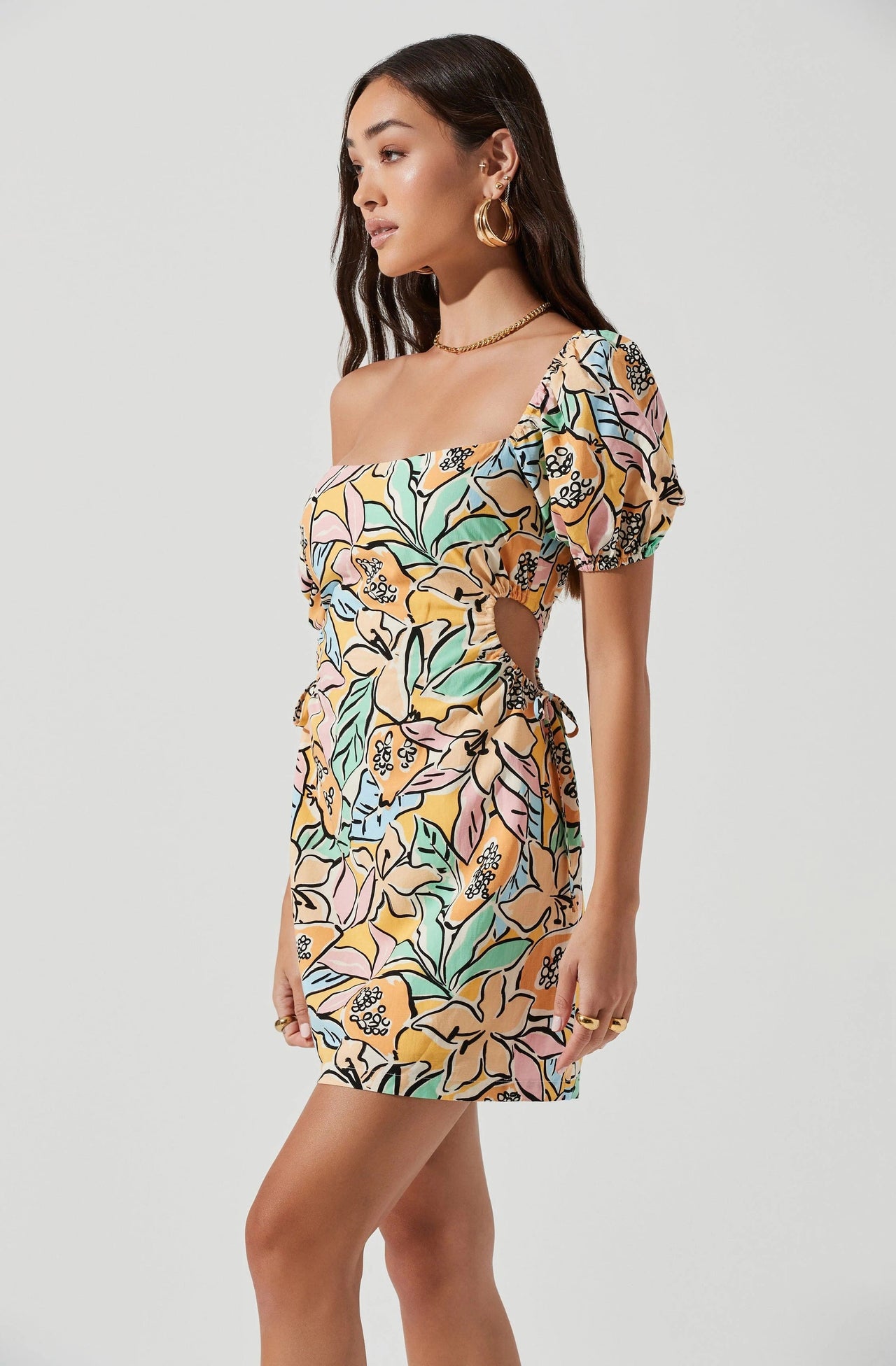 Talula Tropical Mini Dress Papaya Multi, Dress by Astr | LIT Boutique