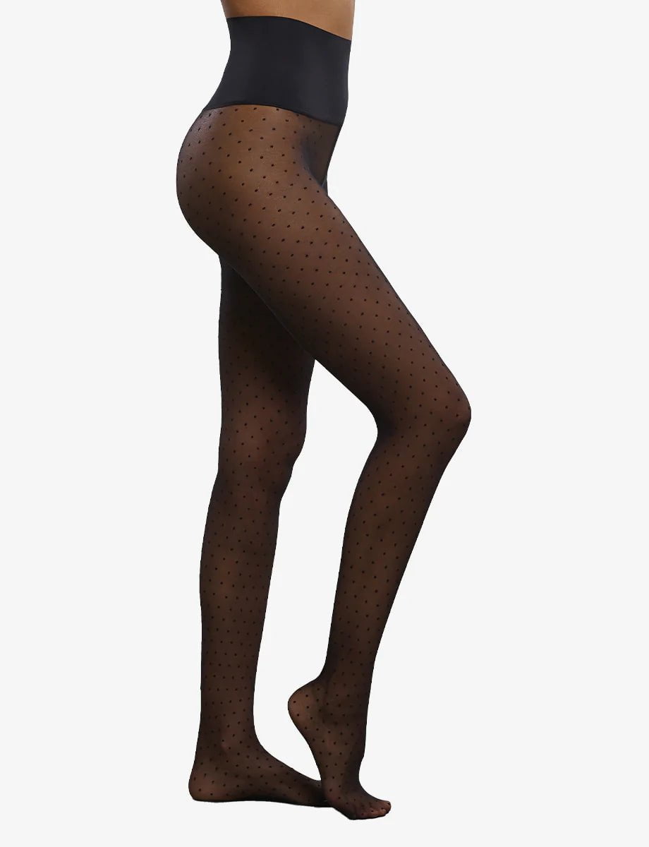 The Chic Dot Sheer Tights Black, Bra by Commando | LIT Boutique