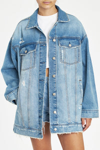 Thumbnail for The Main Squeeze Throwback Denim Jacket, Jacket by Daze | LIT Boutique