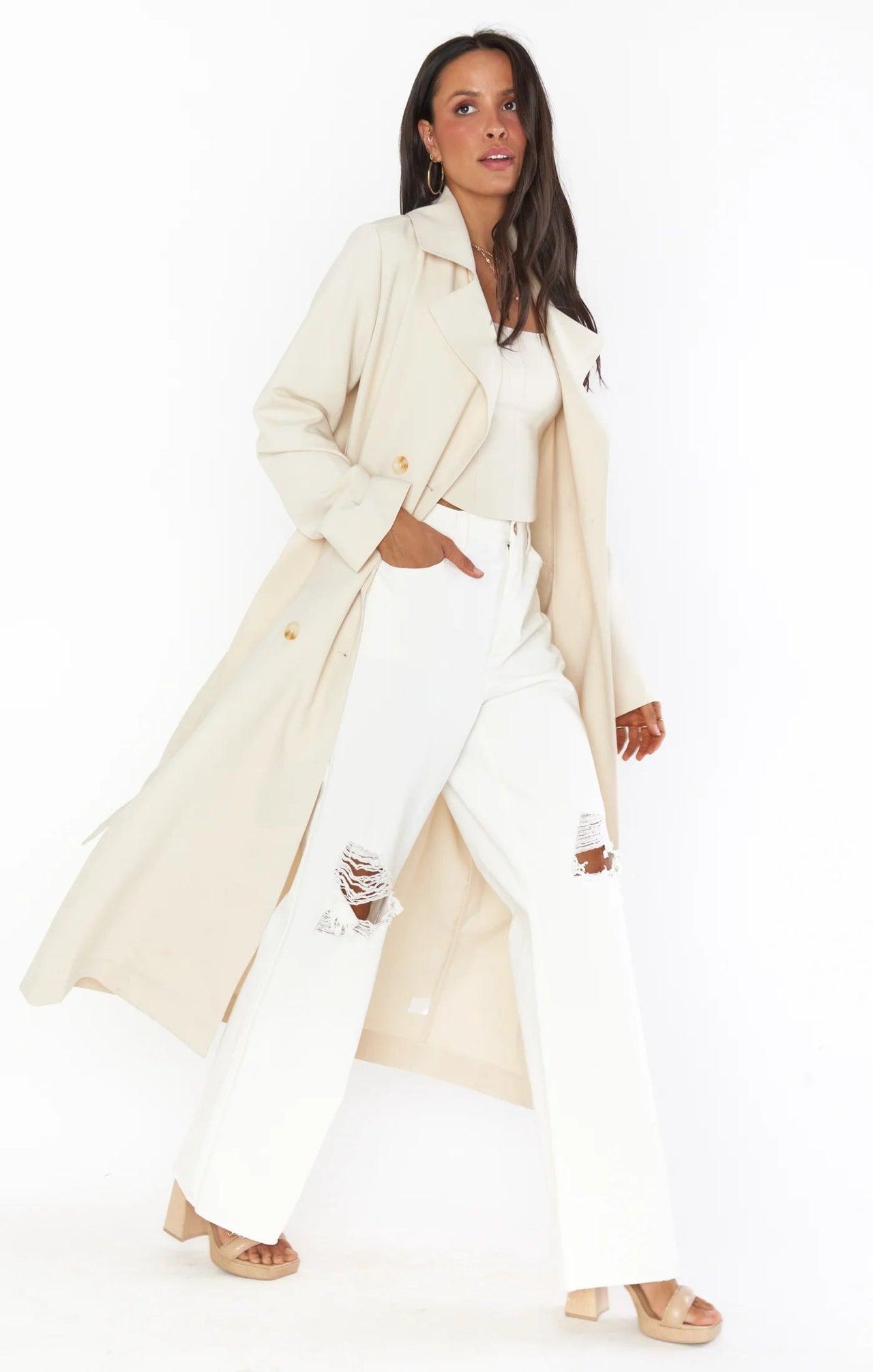 Trevor Trench Off White, Jacket by Show Me Your Mumu | LIT Boutique