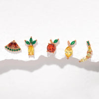 Thumbnail for Tropical Fruit Basket Stud Set Gold, Earrings by GirlsCrew | LIT Boutique