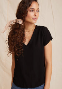Thumbnail for V-Neck Tee Shirt Vintage Black, Tops Blouses by Bella Dahl | LIT Boutique