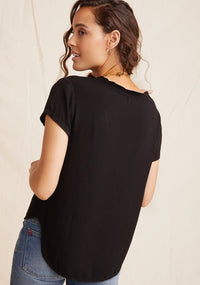 Thumbnail for V-Neck Tee Shirt Vintage Black, Tops Blouses by Bella Dahl | LIT Boutique