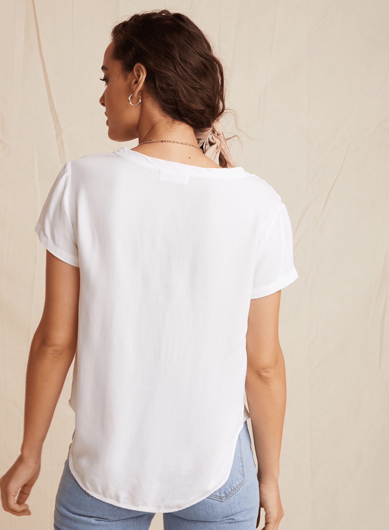 V-Neck Tee Shirt White, Tops Blouses by Bella Dahl | LIT Boutique