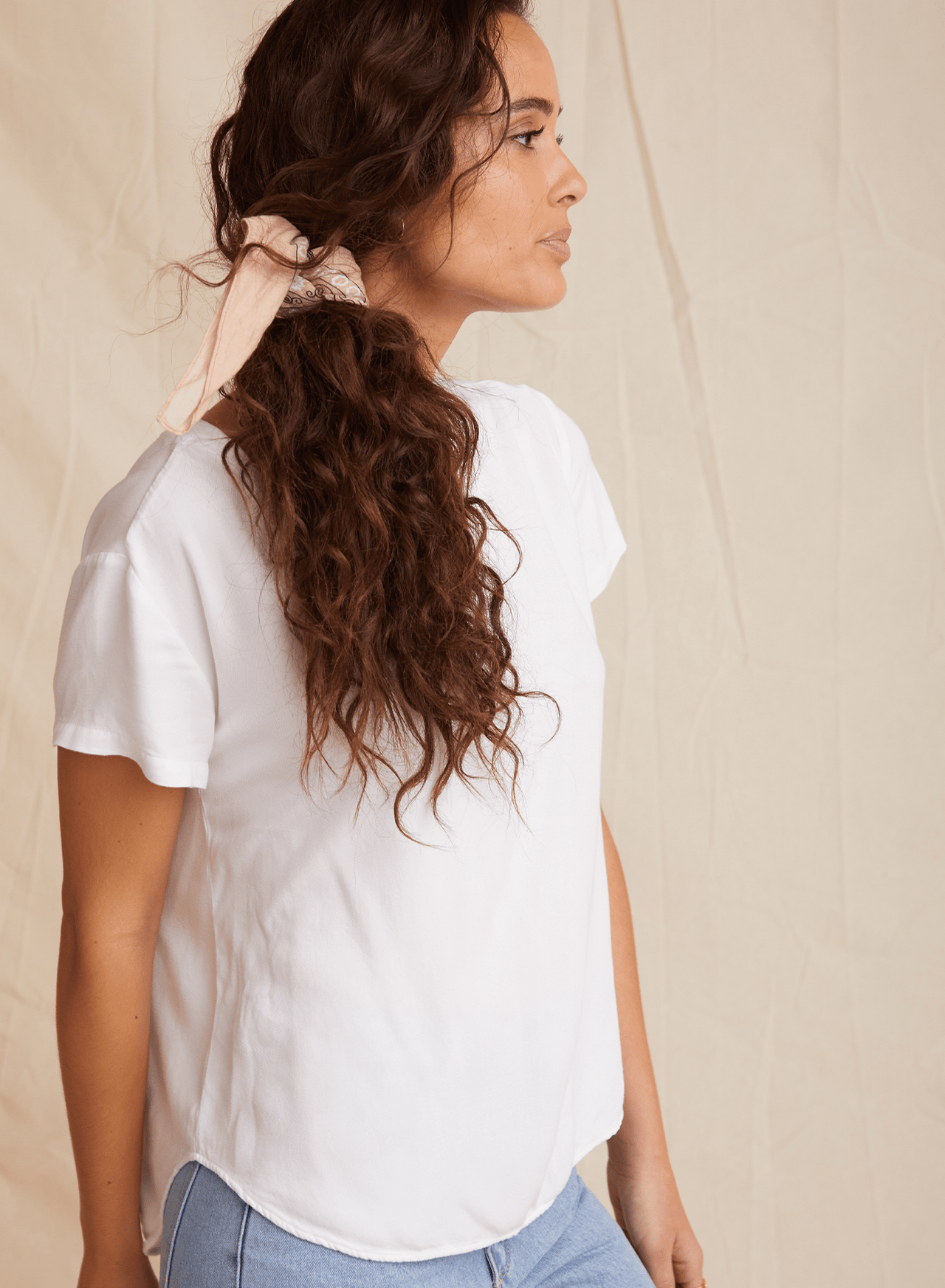 V-Neck Tee Shirt White, Tops Blouses by Bella Dahl | LIT Boutique