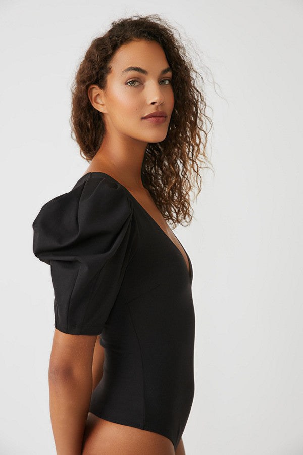 Va Va Voop Black Bodysuit, Bra by Free People | LIT Boutique