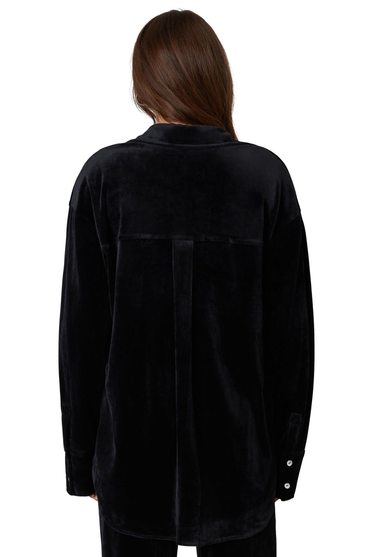 Velour Button Down Shirt Black, Tops Blouses by NIA | LIT Boutique