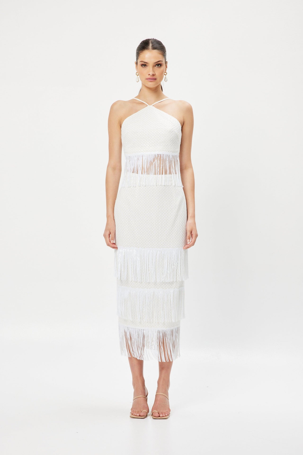 Water Lily Lace Halter Midi Set Ivory, Dress by Elliatt | LIT Boutique