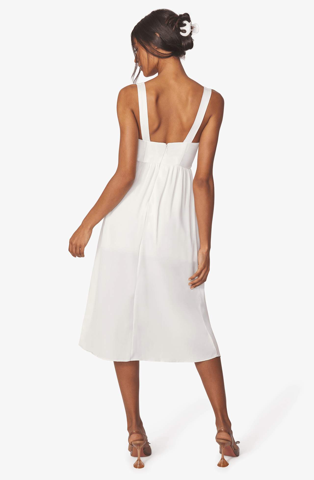 Whisper White Corset Midi Dress, Dresses by We Wore What | LIT Boutique